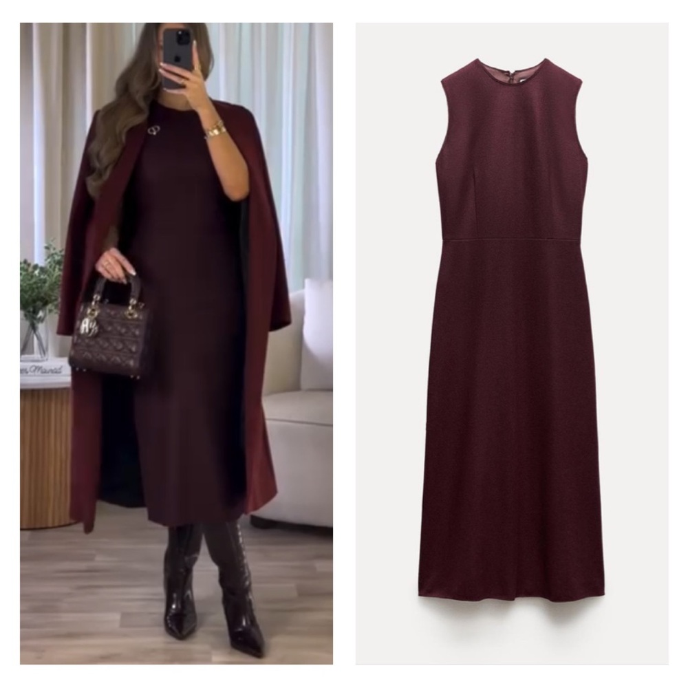 NWT Zara wool blend fitted dress